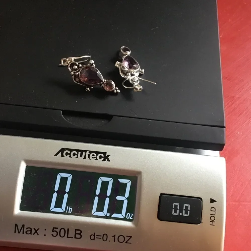 NWOT. Sterling Silver Amethyst Earrings
